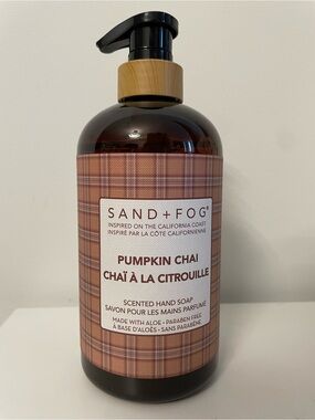 NWT SAND + FOG Pumpkin Chai Scented Hand Soap - 20 FL OZ/ 591 ML